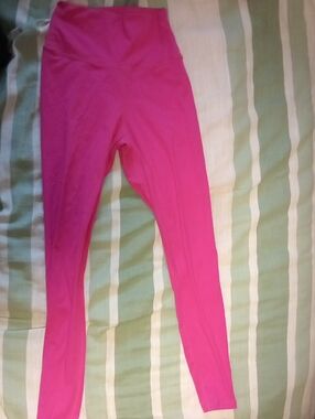 High-Waist Girls' Bright Pink Performance Leggings